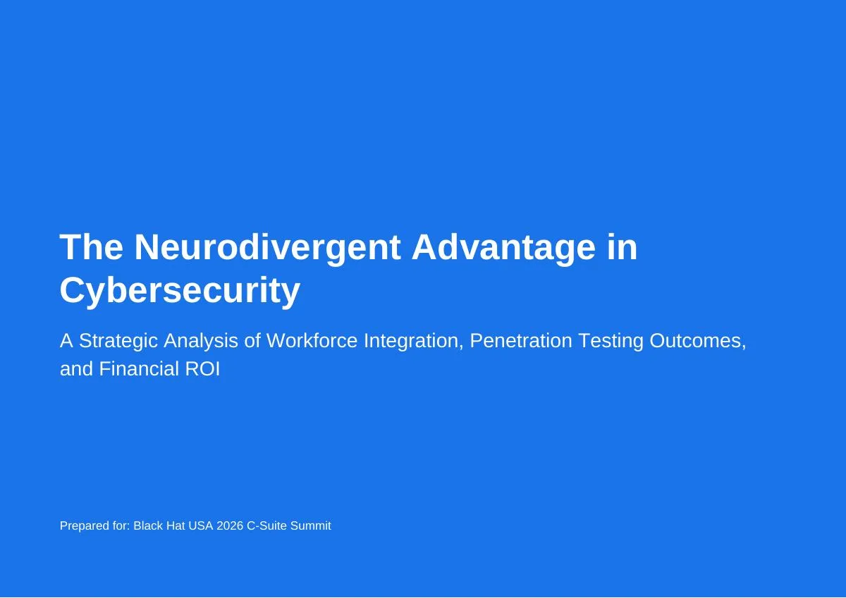 Cover slide of the CyberNeu strategic research report The Neurodivergent Advantage in Cybersecurity.